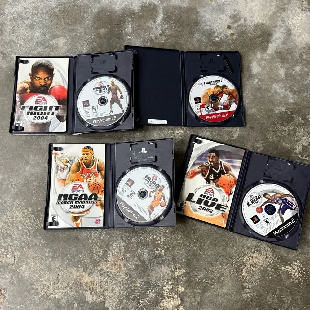 PS2 EA Sports Game Bundle NCAA NBA Live Fight Night